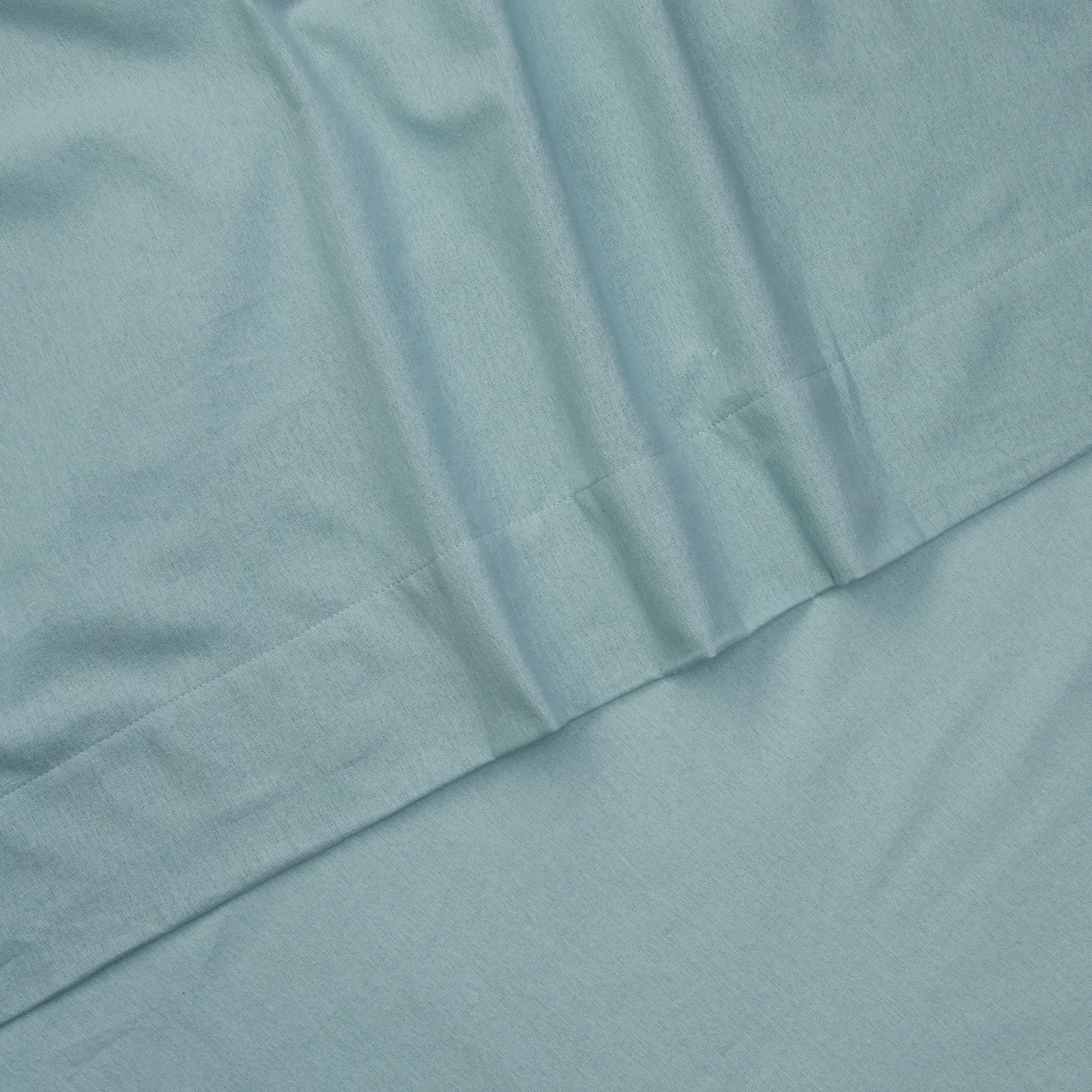 Comfort Spaces Cotton Flannel Breathable Warm Deep Pocket Sheets With Pillow Case Bedding, Twin, Solid Aqua, 3 Piece