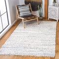 SAFAVIEH Rag Rug Collection Area Rug - 5 x 8, Ivory & Multi, Handmade Boho Stripe Cotton, Ideal for High Traffic Areas in Livi