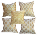 Pinkparrot Dupian Jacquard Multi Colour Patch Throw Pillow Covers/Cushion Covers (16X16 Inches)  Set Of 5 Pcs