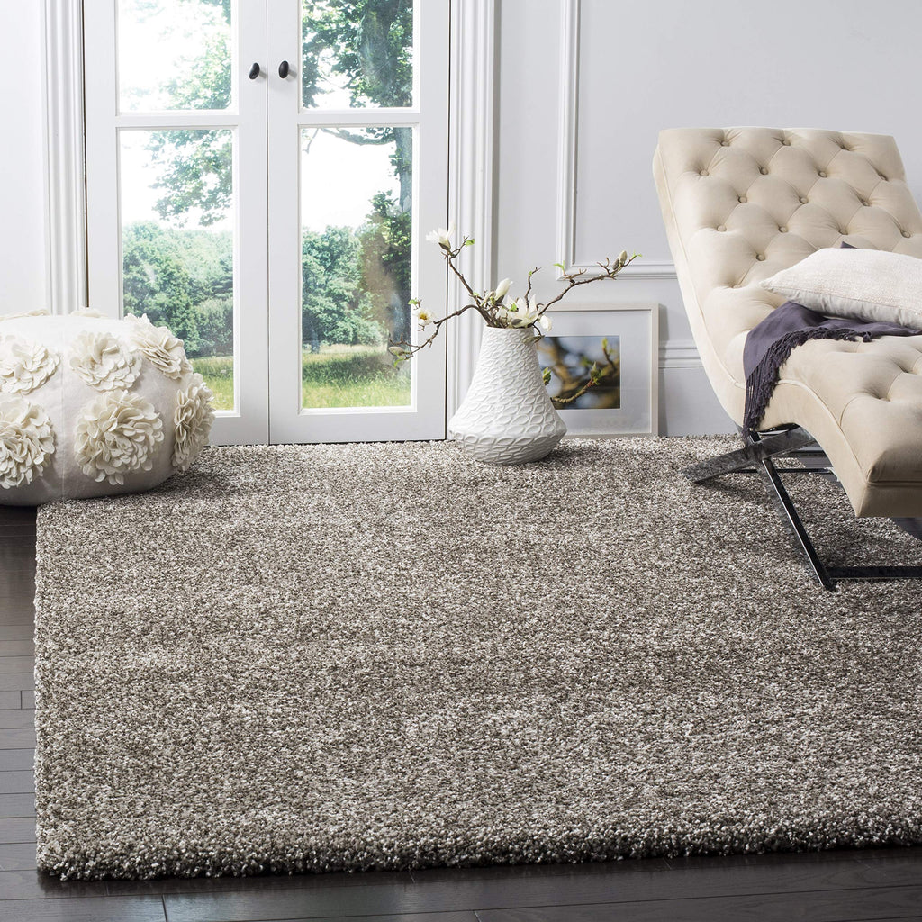 SAFAVIEH Milan Shag Collection Area Rug - 11' Square, Grey, Solid Design, Non-Shedding & Easy Care, 2-inch Thick Ideal for High 
