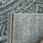 Safavieh Courtyard Collection 9' X 12' Light Grey / Teal Cy8734 Indoor/ Outdoor Waterproof Easy Cleaning Patio Backyard Mudroom Area Rug