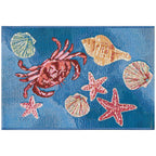 Liora Manne Esencia Machine Washable Non-Slip Low Profile Indoor/Outdoor Mat-Transitional, Coastal, Seashell, Whimsical, Shell We Dance Aqua 2'5' X 3'11'