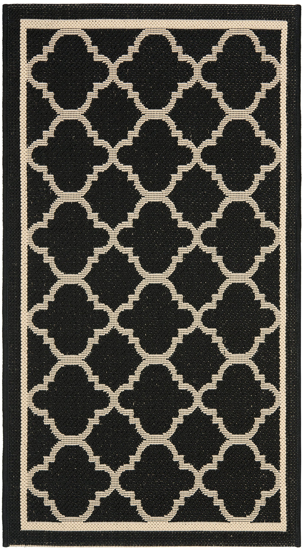 Safavieh Courtyard Collection Accent Rug - 2'3' X 5', Black & Beige, Trellis Design, Non-Shedding & Easy Care, Indoor/Outdoor & Washable-Ideal For Patio, Backyard, Mudroom (Cy6918-226)