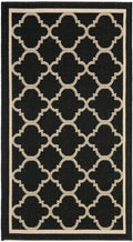Safavieh Courtyard Collection Accent Rug - 2'3' X 5', Black & Beige, Trellis Design, Non-Shedding & Easy Care, Indoor/Outdoor & Washable-Ideal For Patio, Backyard, Mudroom (Cy6918-226)