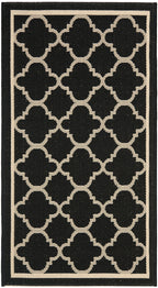 Safavieh Courtyard Collection Accent Rug - 2'3' X 5', Black & Beige, Trellis Design, Non-Shedding & Easy Care, Indoor/Outdoor & Washable-Ideal For Patio, Backyard, Mudroom (Cy6918-226)
