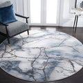 SAFAVIEH Craft Collection 4 Round Grey/Blue CFT877L Modern Abstract Non-Shedding Dining Room Entryway Foyer Living Room Bedroom
