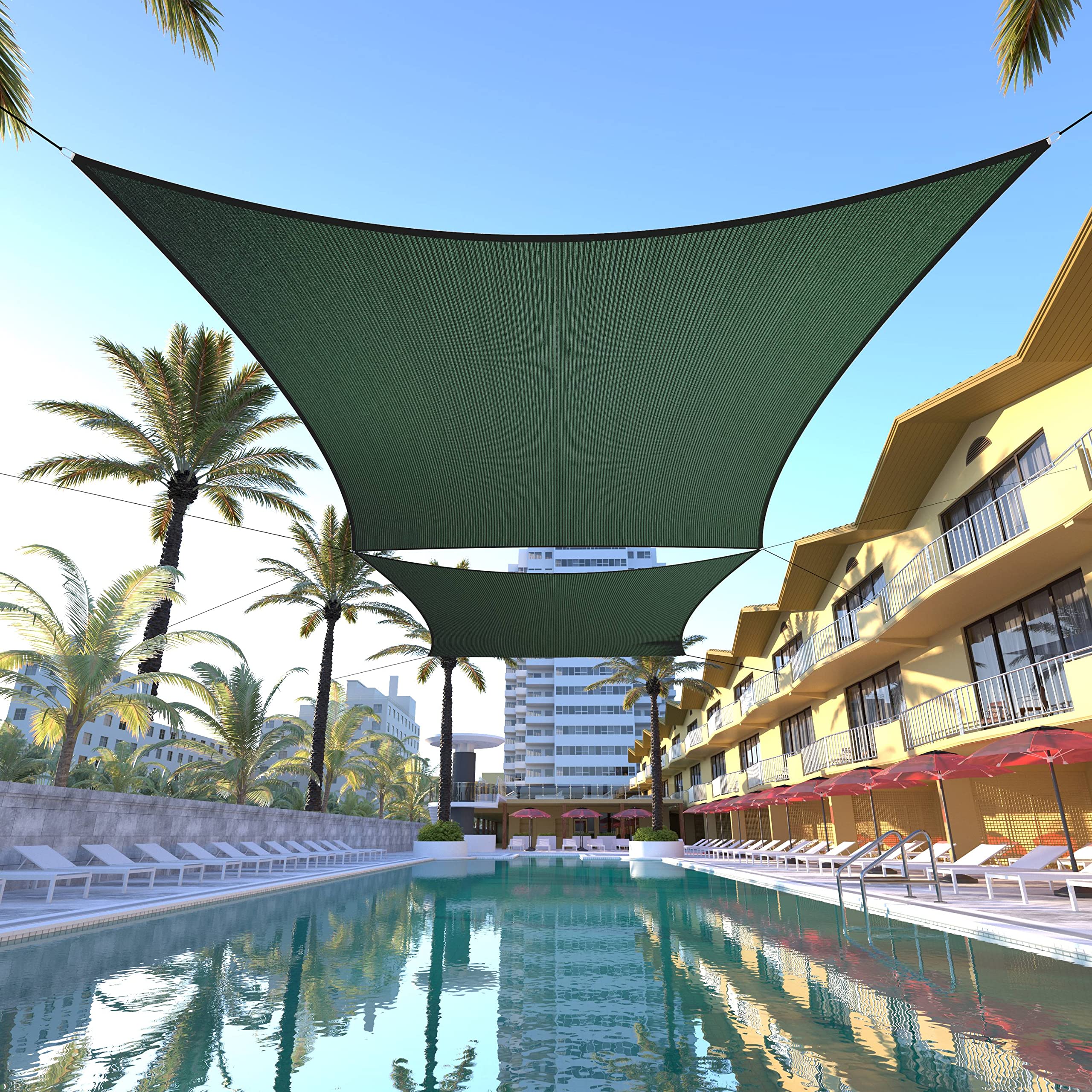 Colourtree Ctapr1016 Custom Size 8' X 24' Green Sun Shade Sail Canopy Uv Block Upf50  Rectangle - Commercial Standard Heavy Duty