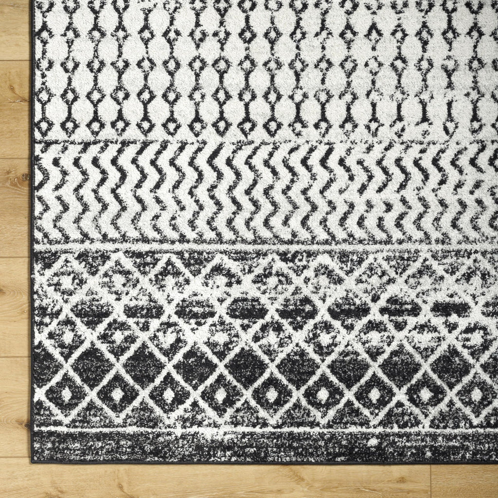 Livabliss Chester Boho Moroccan Area Rug,12' X 18',Black
