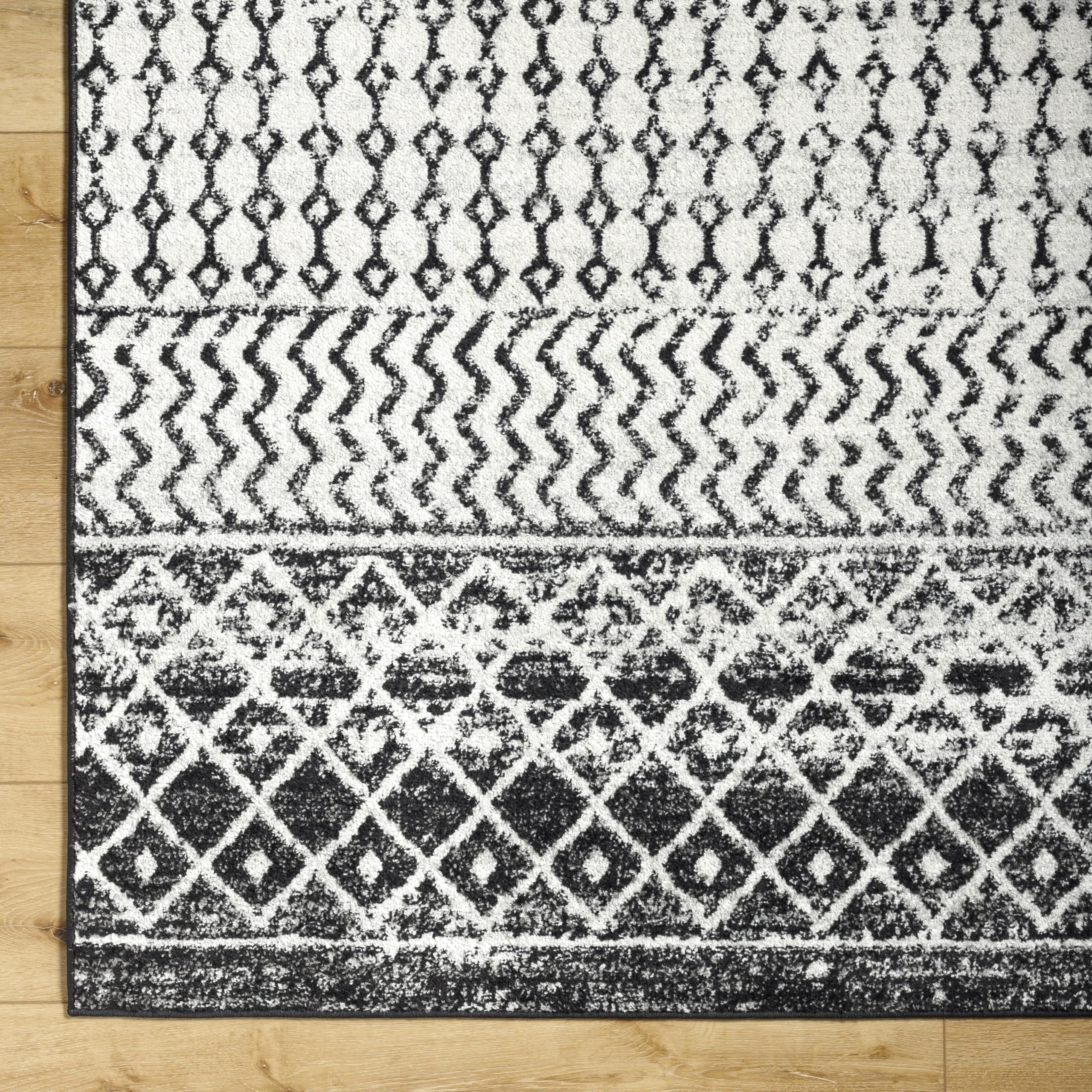 Livabliss Chester Boho Moroccan Area Rug,12' X 18',Black