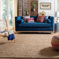 SAFAVIEH Natural Fiber Collection Area Rug - 7 Square, Natural, Handmade Chunky Textured Jute 0.75-inch Thick, Ideal for High T