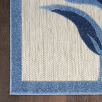 Nourison Aloha Outdoor Blue Grey 2'3' X 12' Area Rug, Easy Cleaning, Non Shedding, Bed Room, Living Room, Dining Room, Deck, Backyard, Patio (2X12)
