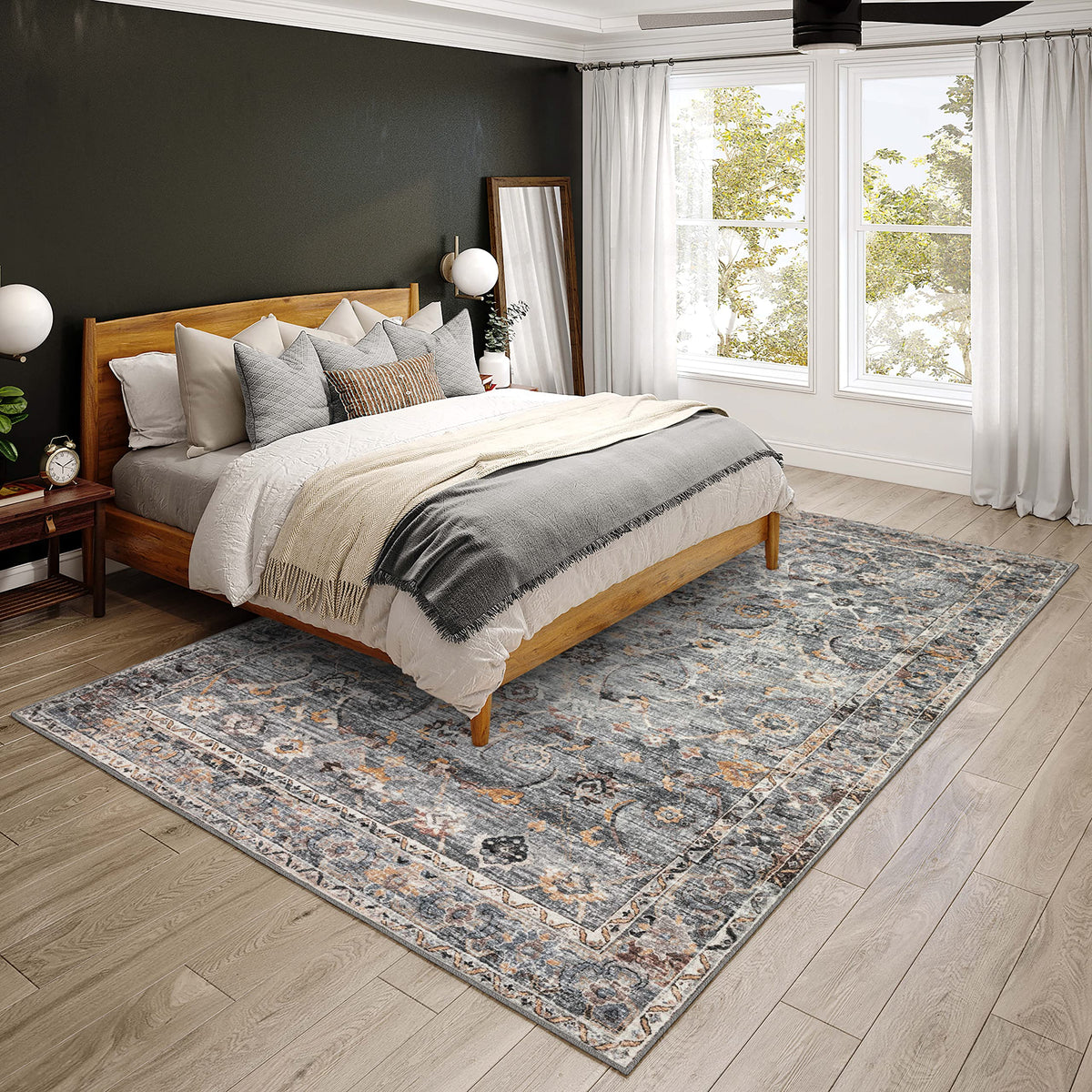 Dalyn Rugs Jericho Jc4 Silver 3' X 5' Rectangle Soft Area Rug, Easy Clean, Non Shedding, Bedroom, Entry, Living Room, Dining Room, Kitchen Rug