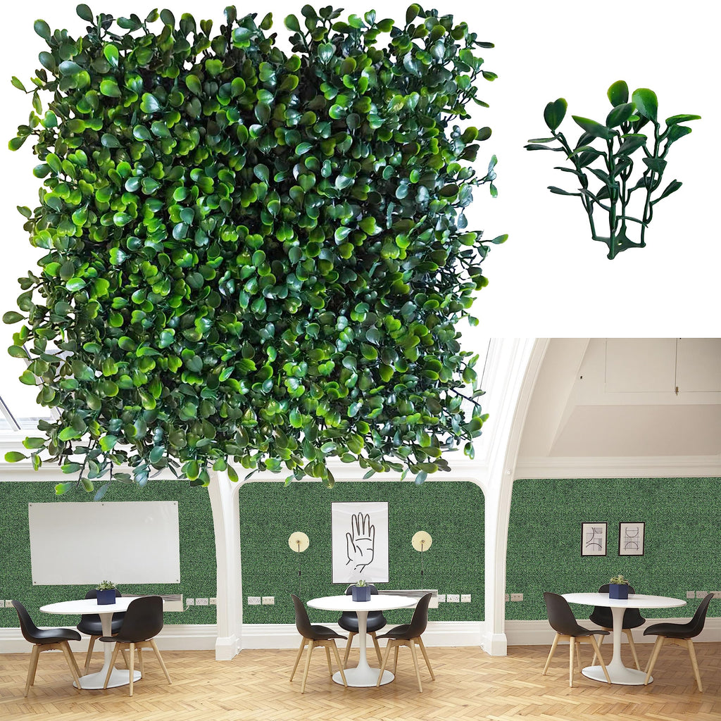 ODTORY Artificial Grass Wall Backdrop Panels,10 X 10 in 12P(8.4 sqft) UV-Anti Greenery Boxwood Panels for Indoor Outdoor Green W