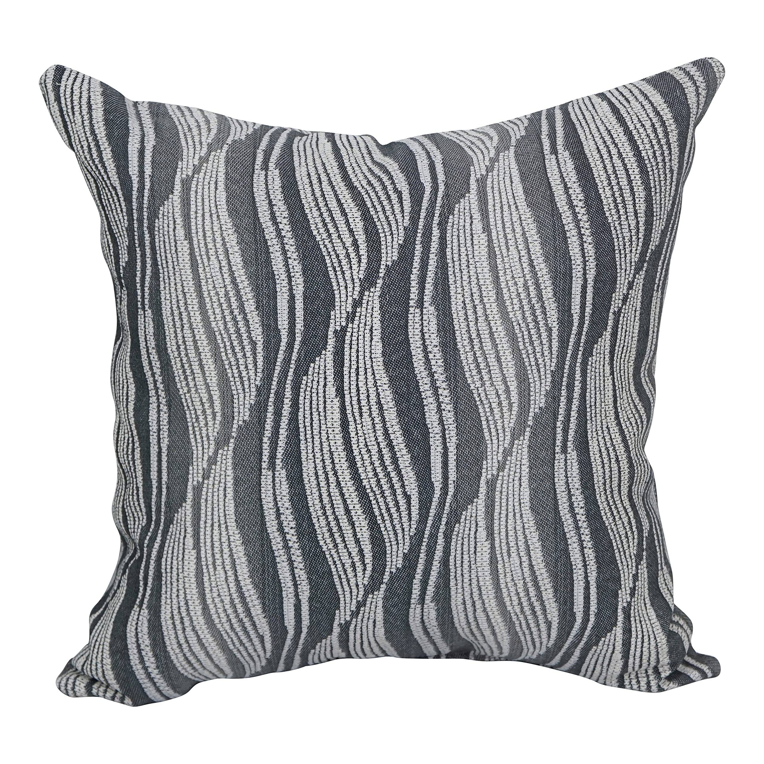 Blazing Needles Square Polyester Jacquard Throw Pillow, 17", Clove Minera