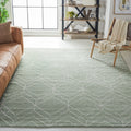 SAFAVIEH Adirondack Collection Area Rug - 8 x 10, Sage & Ivory, Modern Geometric Design, Non-Shedding & Easy Care, Ideal for H