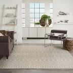 Nourison Positano Indoor/Outdoor Light Grey 9' X 12' Area Rug, Easy Cleaning, Non Shedding, Bed Room, Living Room, Dining Room, Backyard, Deck, Patio (9X12)