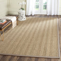 Safavieh Natural Fiber Collection Area Rug - 6 x 9, Natural & Grey, Border Herringbone Seagrass Design, Easy Care, Ideal for H