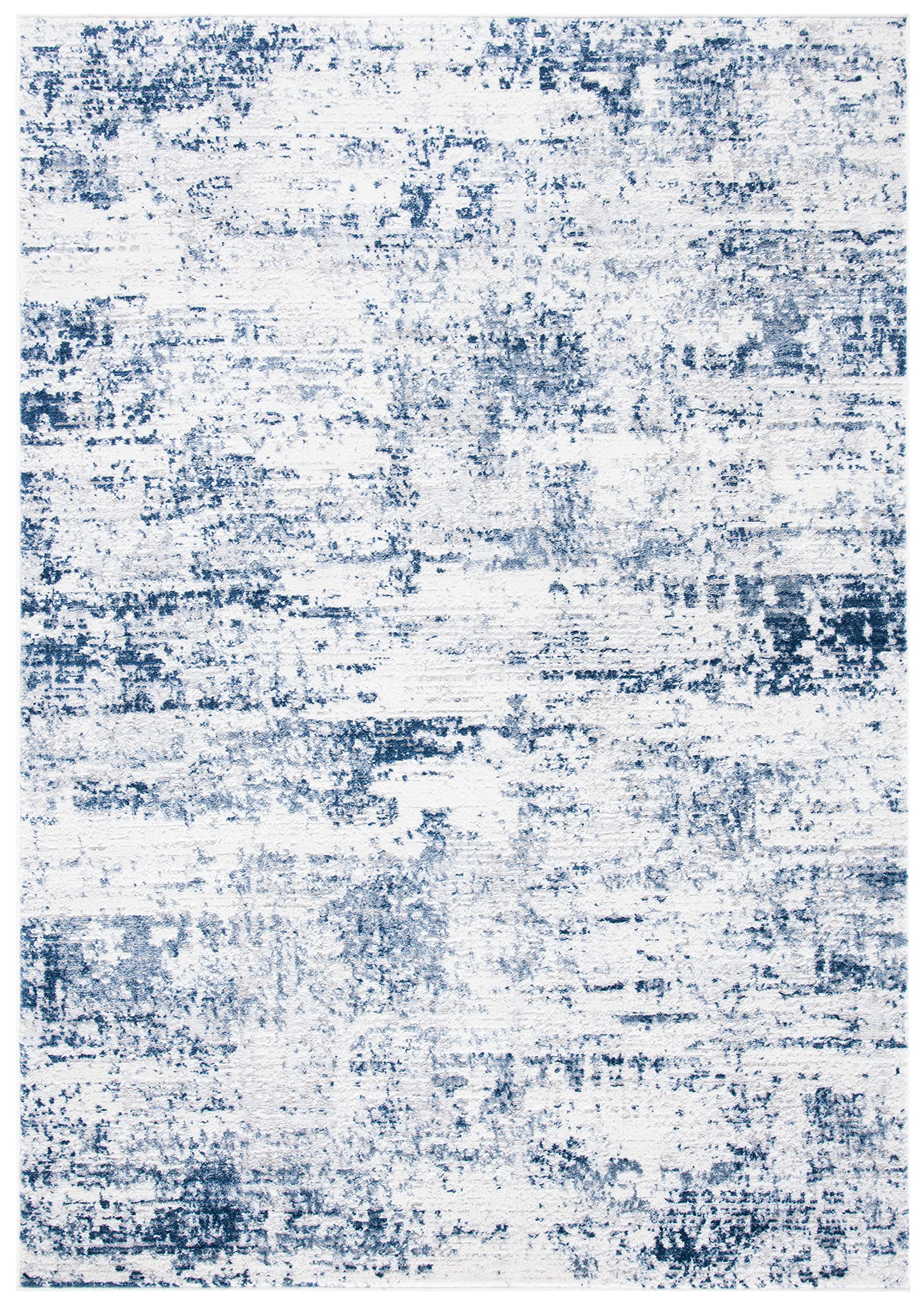 Safavieh Amelia Collection Area Rug - 9' X 12', Ivory & Navy, Modern Abstract Design, Non-Shedding & Easy Care, Ideal For High T