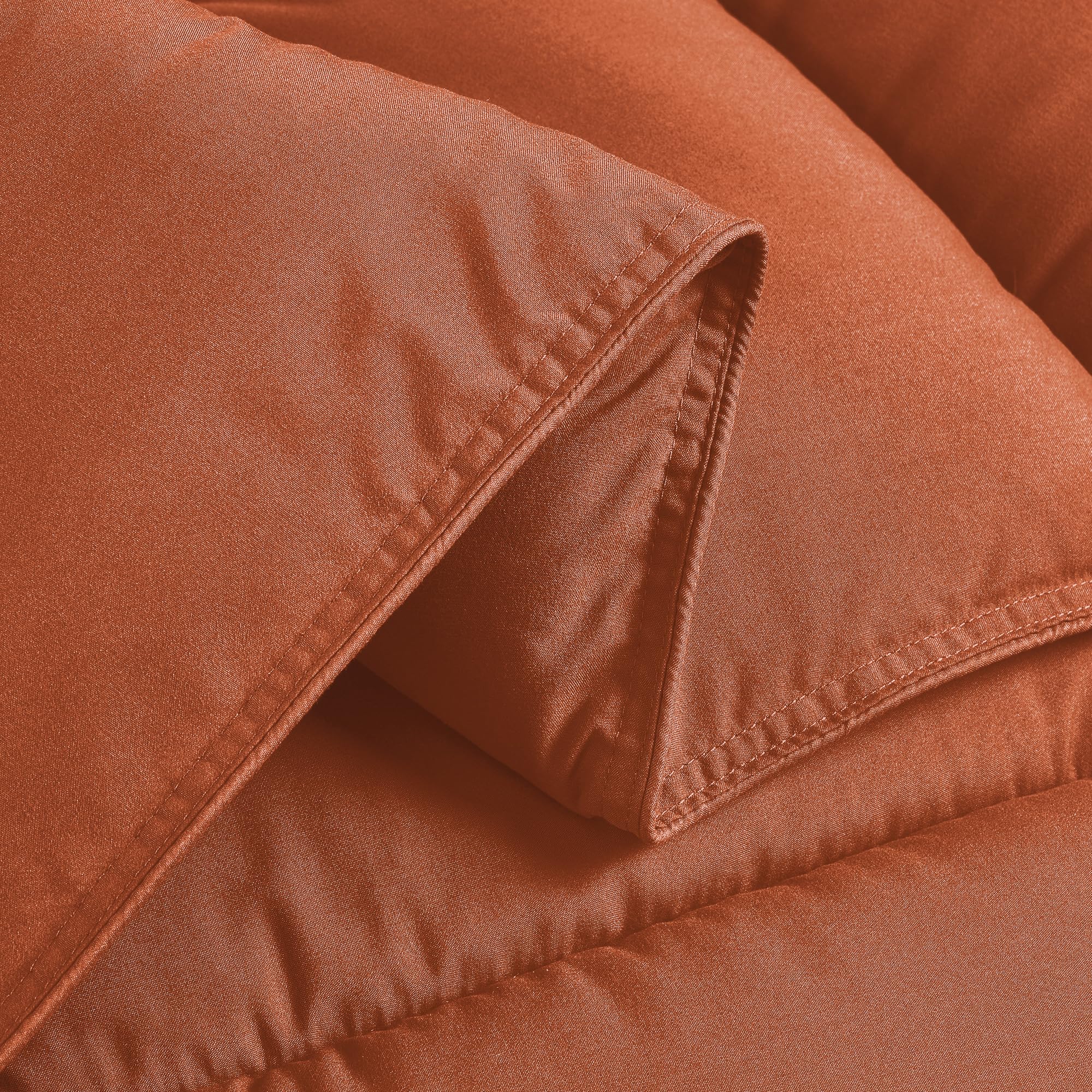 Chezmoi Collection Rust Orange Down Alternative Comforter Queen - 3-Piece Lightweight Comforter Set - All Seasons Microfiber Com