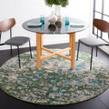 SAFAVIEH Madison Collection 67 Round Green / Turquoise MAD425Y Boho Abstract Distressed Non-Shedding Dining Room Entryway Foyer