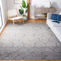 SAFAVIEH Madison Collection 53 Square Grey/Ivory MAD604F Glam Ogee Trellis Distressed Non-Shedding Living Room Bedroom Area Rug