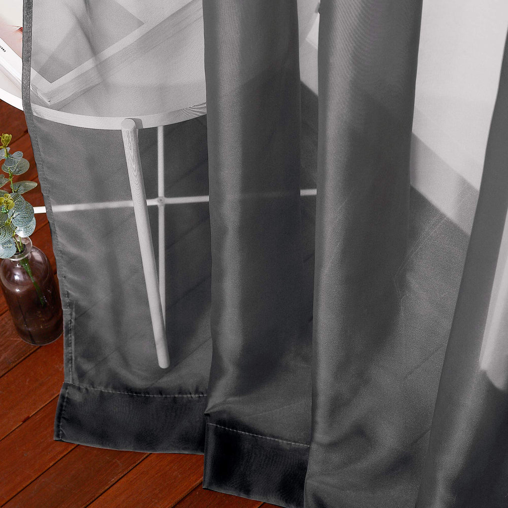 Nicetown 96' Long Sheer Curtains - Nickel Grommet Top Lighter Weight Airy Window Voile Panel Decorations For Living Room (W54 I