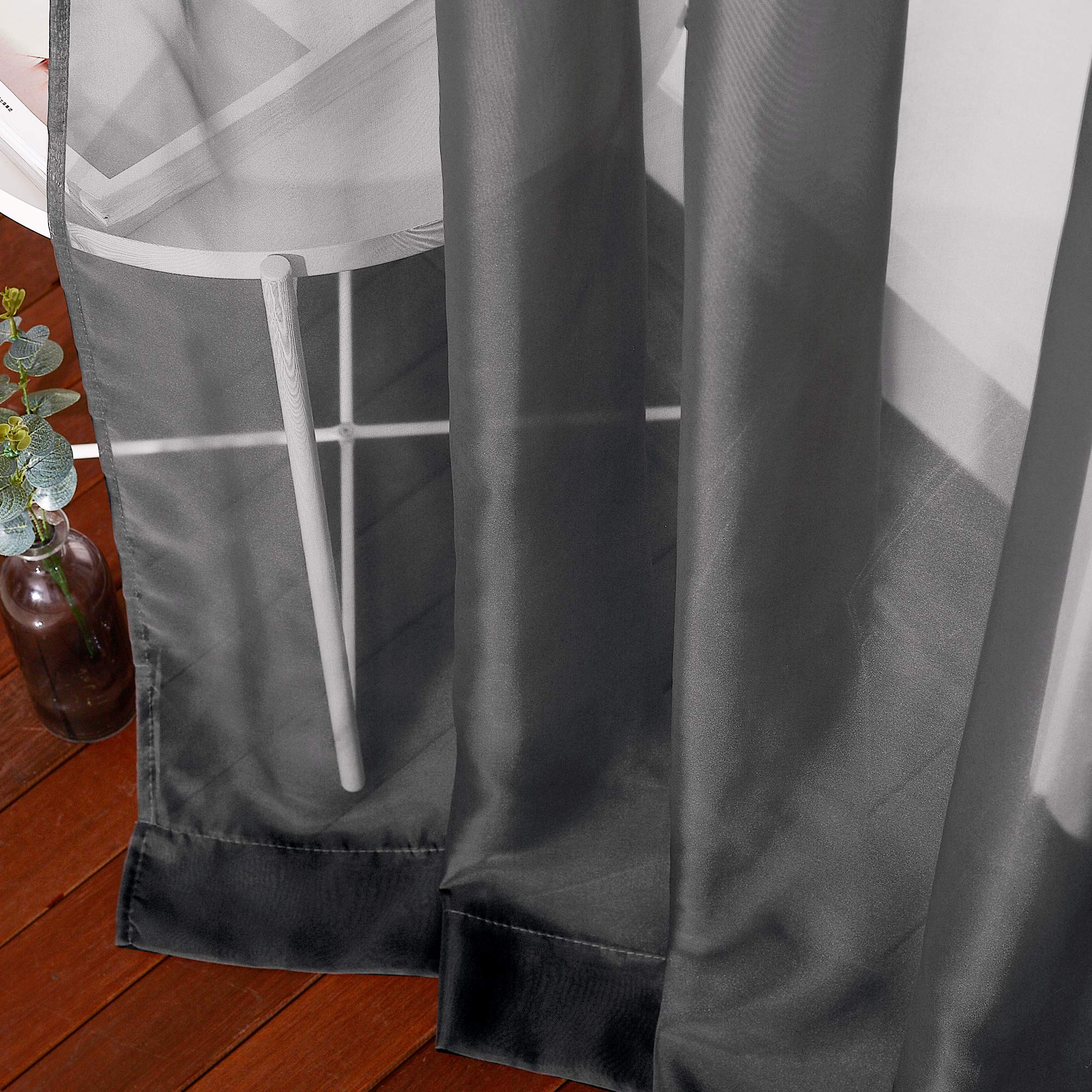 Nicetown 96' Long Sheer Curtains - Nickel Grommet Top Lighter Weight Airy Window Voile Panel Decorations For Living Room (W54 I