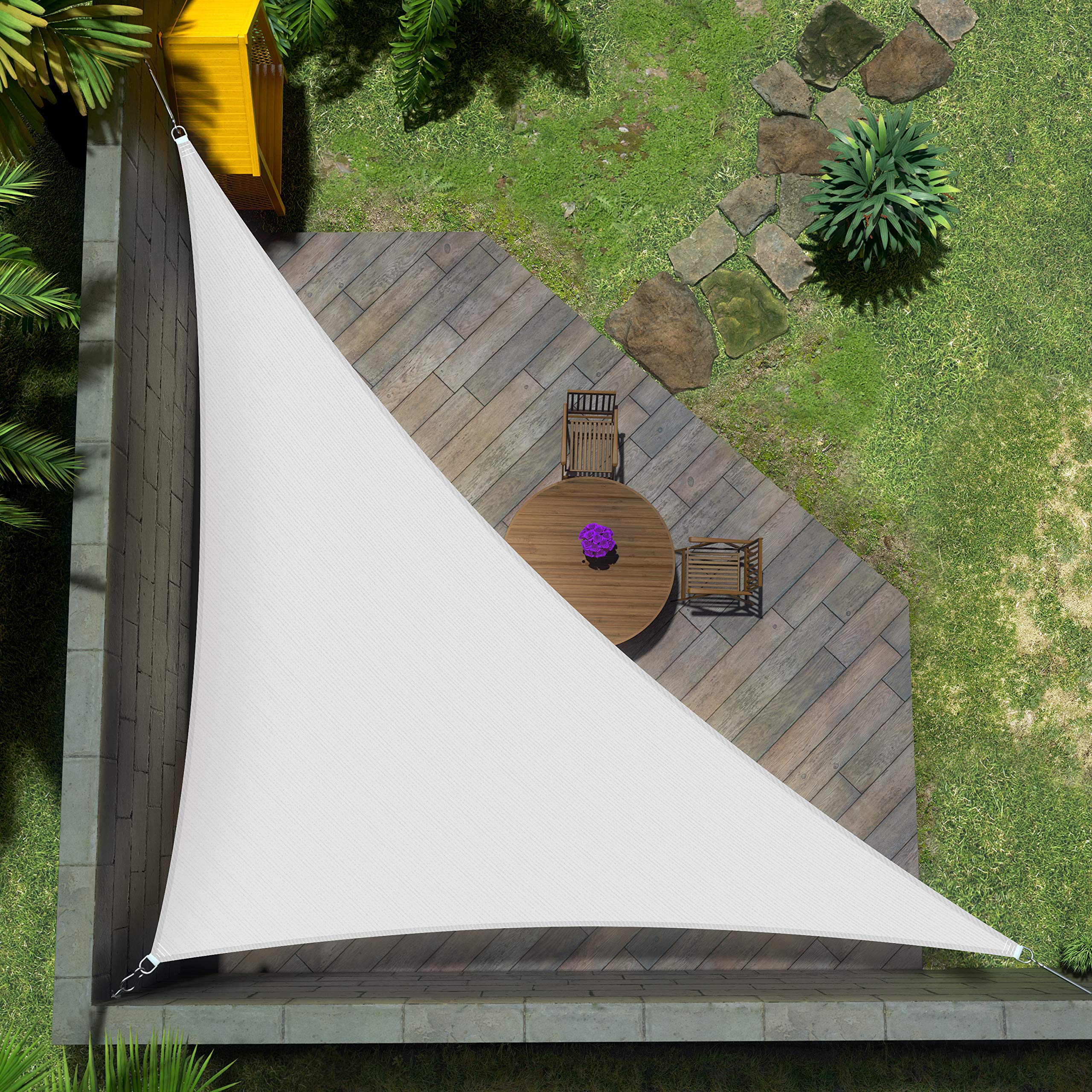 Amgo Custom Size 20' X 23' X 30.5' White Right Triangle Sun Shade Sail Upf50+ Agtapt8, Order To Make Canopy Awning, 95% Uv Block