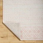 Livabliss Chester Boho Moroccan Area Rug,2' X 3',Blush/Light Gray