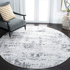 Safavieh Amelia Collection Area Rug - 10' Round, Ivory & Grey, Modern Abstract Design, Non-Shedding & Easy Care, Ideal for High 