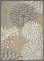 Nourison Aloha Indoor/Outdoor Area Rug 6' X 9', Natural, Rectangular, 0.25' Thick, Easy-Cleaning Non Shedding Bed Room Living Room Dining Room Deck Backyard Patio