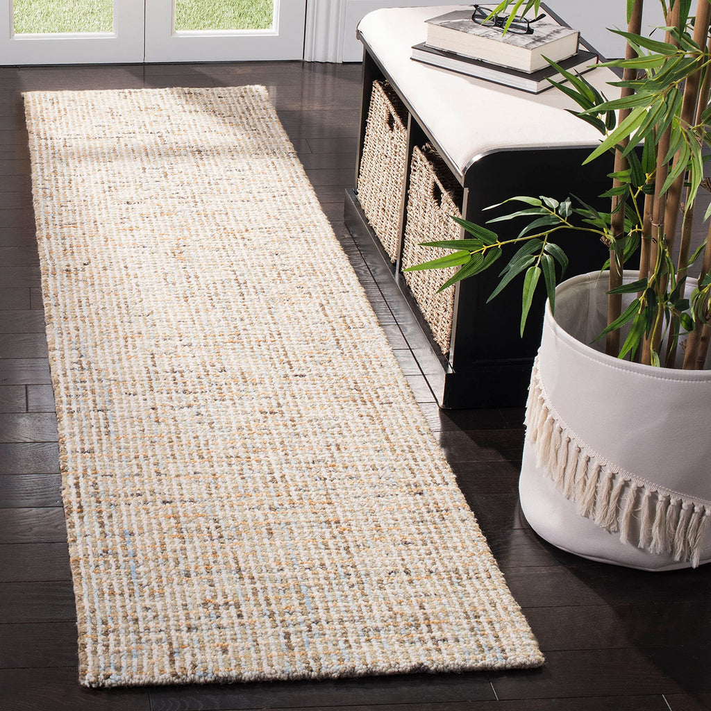 Safavieh Abstract Collection Area Rug - 5' X 8', Gold & Blue, Handmade Wool, Ideal For High Traffic Areas In Living Room, Bedroo