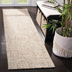 Safavieh Abstract Collection Area Rug - 5' X 8', Gold & Blue, Handmade Wool, Ideal For High Traffic Areas In Living Room, Bedroo