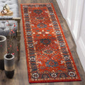 SAFAVIEH Vintage Hamadan Collection Runner Rug - 23 x 8, Orange & Blue, Oriental Traditional Persian Design, Non-Shedding & Ea