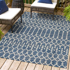 Jonathan Y Smb108K-8 Ourika Moroccan Geometric Textured Weave Indoor Outdoor Area Rug, Bohemian Coastal Traditional Easy Cleanin
