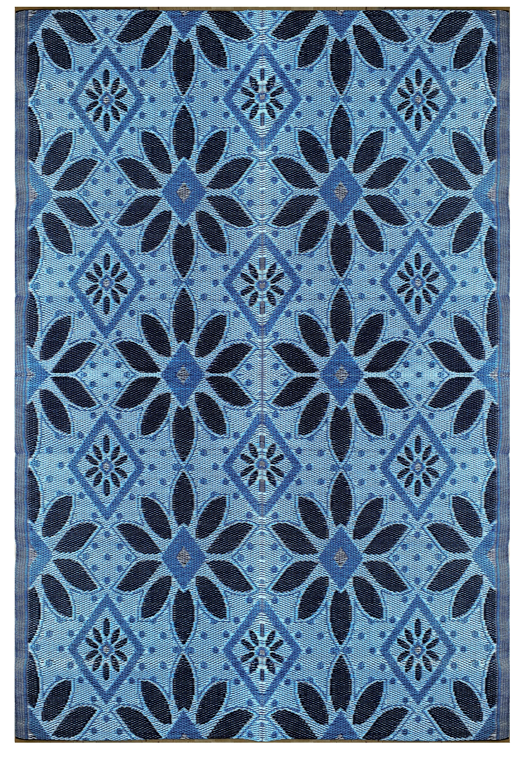 Balajeesusa Outdoor Rug - 6X9, Sky Blue, Grey, Reversible Recycled Plastic Straw Rug Waterproof Outdoor Patio Rugs Clearance Lar