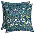 Arden Selections Outdoor Toss Pillow (2 Pack) 16 X 16, Sapphire Aurora Blue Damask