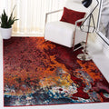 SAFAVIEH Glacier Collection Accent Rug - 27 x 5, Red & Orange, Modern Abstract Design, Non-Shedding & Easy Care, Ideal for Hig