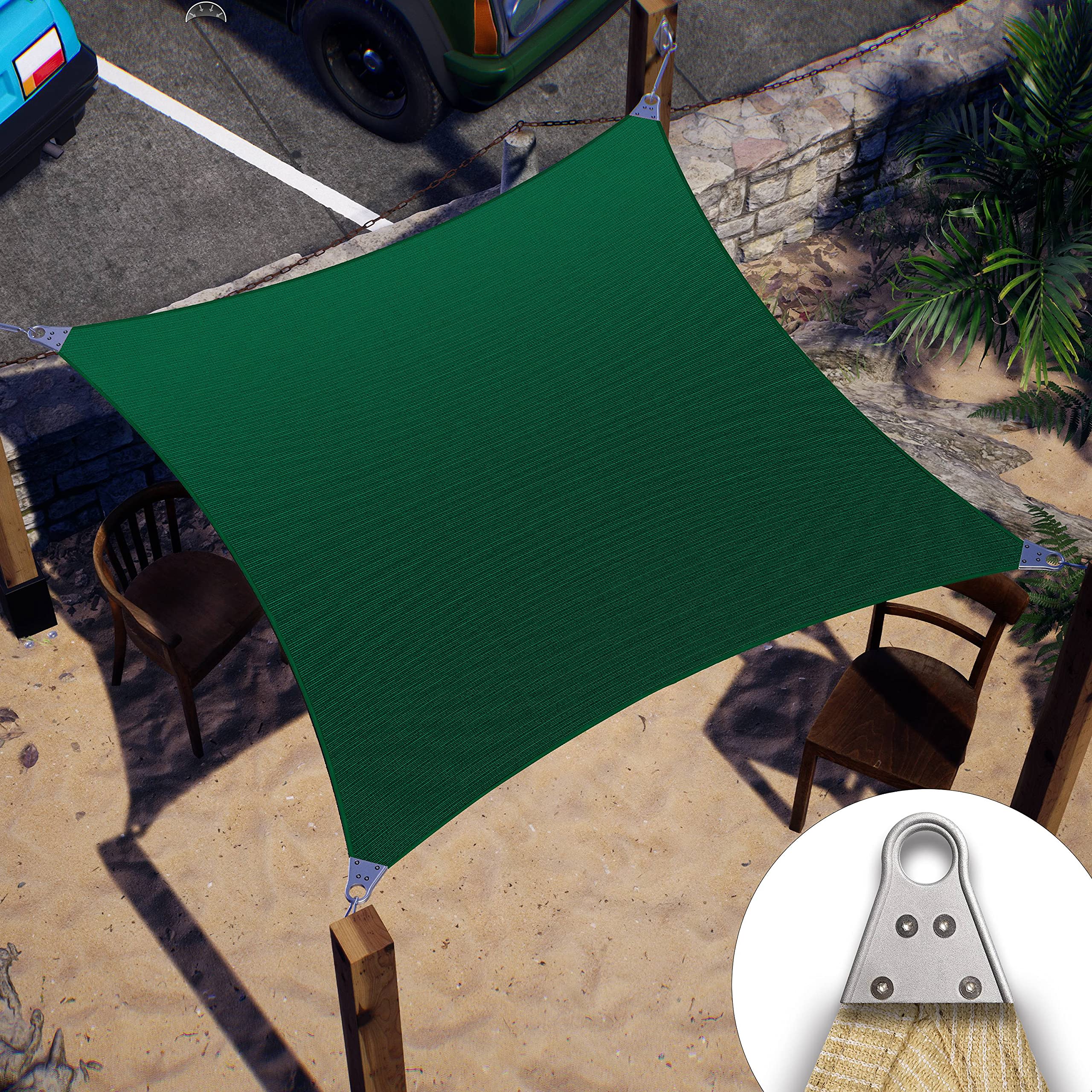 Colourtree 11' X 16' Green Super Ring Customized Size Order To Make Sun Shade Sail Ctawrn Canopy Awning Shades For Patio-260 Gsm