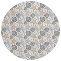 Addison Rugs Surfside Asr34 Fog 8' X 8' Indoor Outdoor Round Rug, Easy Clean, Machine Washable, Non Shedding, Bedroom, Living Room, Dining Room, Kitchen, Patio Rug