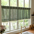 Sutuo Home Boho Valance Short Curtains Tier for Windows Cafe Closet, Bohemian Linen Farmhouse Tassels Light Filtering Window Tre