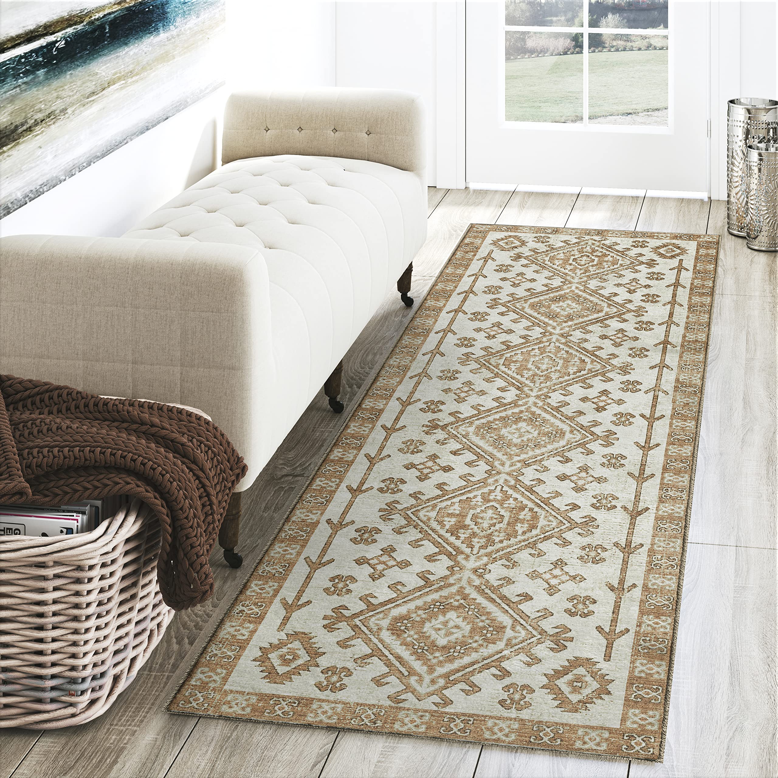 Dalyn Rugs Brisbane Br2 Aztec Medalion Ivory 2'3" X 7'6"