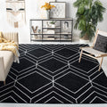 SAFAVIEH Adirondack Collection 4 Square Black/Ivory ADR241Z Modern Geometric Non-Shedding Living Room Bedroom Accent Rug