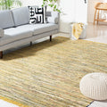 SAFAVIEH Rag Rug Collection Area Rug - 10 x 14, Yellow & Multi, Handmade Boho Stripe Cotton, Ideal for High Traffic Areas in L