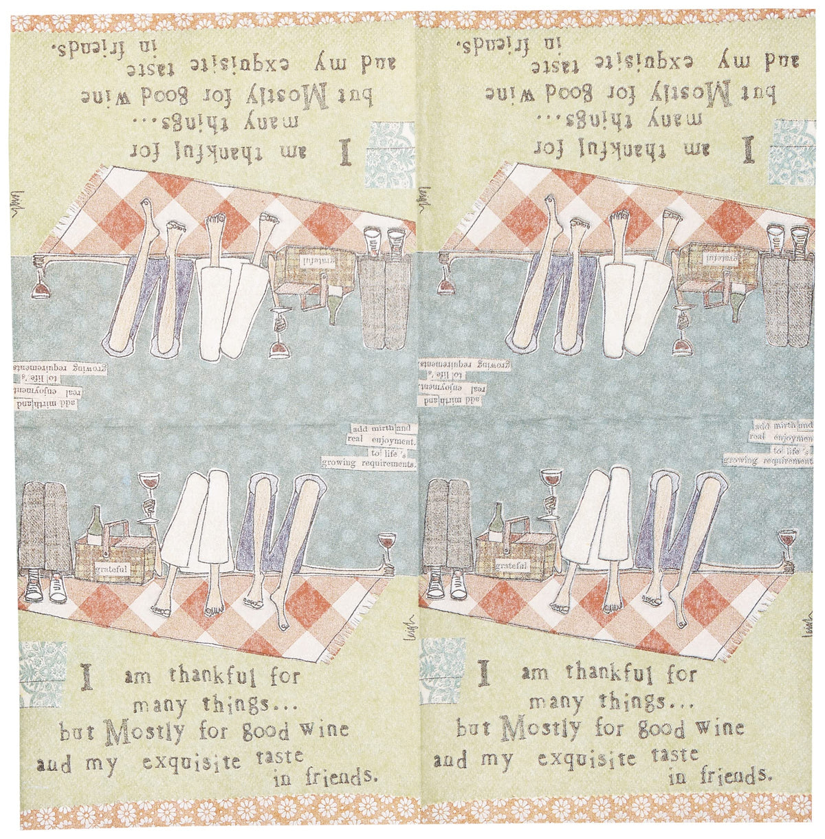 Ideal Home Range Curly Girl 3-Ply Paper Napkins, 5'' X 5'', Multicolor