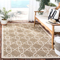 SAFAVIEH Courtyard Collection Area Rug - 53 x 77, Brown & Beige, Non-Shedding & Easy Care, Indoor/Outdoor & Washable-Ideal for