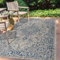 Jonathan Y Smb102B-8 Rozetta Boho Medallion Textured Weave Indoor Outdoor -Area Rug Coastal Bohemian Rustic Glam Easy-Cleaning Bedroom Kitchen Backyard Patio Non Shedding, 8 X 10, Gray/Navy