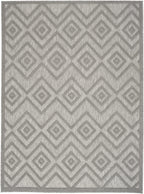 Nourison Versatile Indoor/Outdoor Silver Grey 4' X 6' Area Rug, Easy Cleaning, Non Shedding, Bed Room, Living Room, Dining Room, Deck, Backyard, Patio, High Traffic Area (4X6)