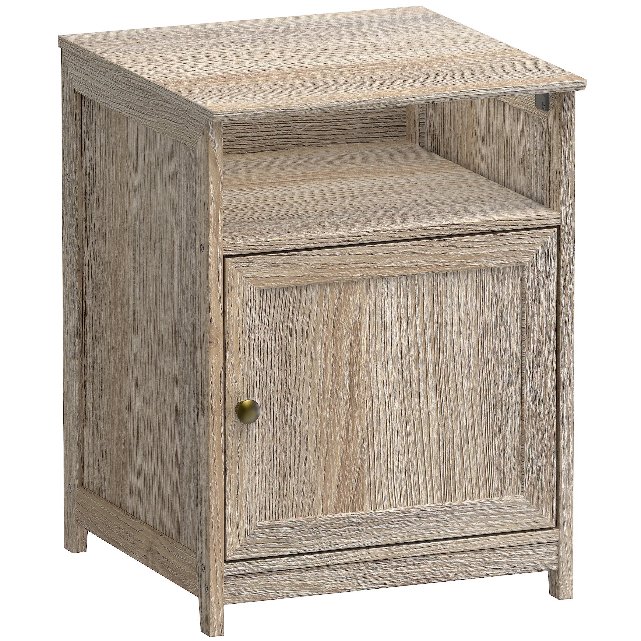 SHW End Table with Storage Drawer - Compact Side Table for Living Room, Bedroom, or Office, Maple