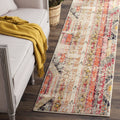 SAFAVIEH Monaco Collection Runner Rug - 22 x 6, Light Grey & Multi, Boho Chic Tribal Distressed Design, Non-Shedding & Easy Ca